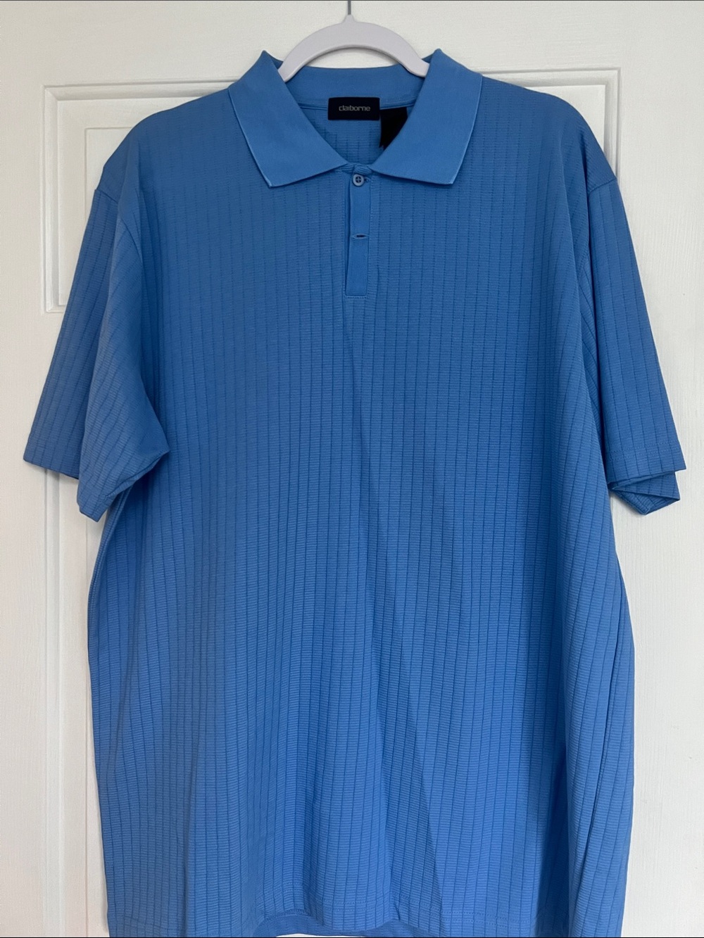 Claiborne Men's Sky Blue Textured Polo.EUC.Sz-XL.